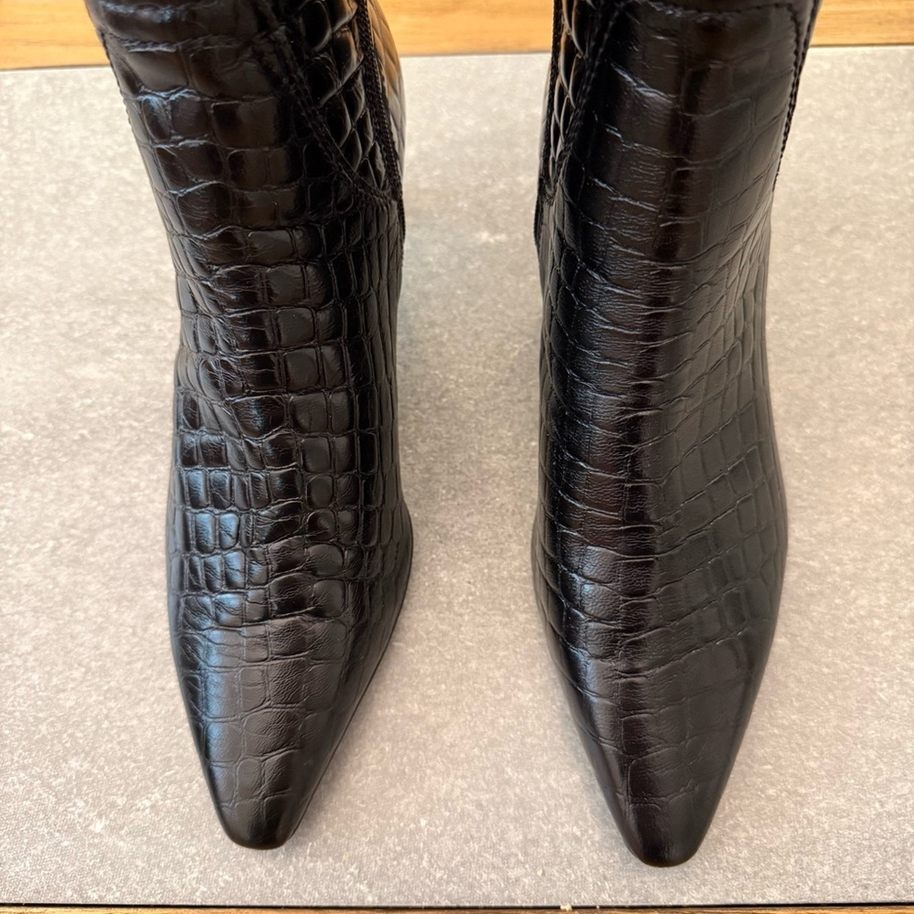 Naturalizer Deesha Croco Knee High Tall Boots Embossed Black 8.5M - Picture 9 of 14